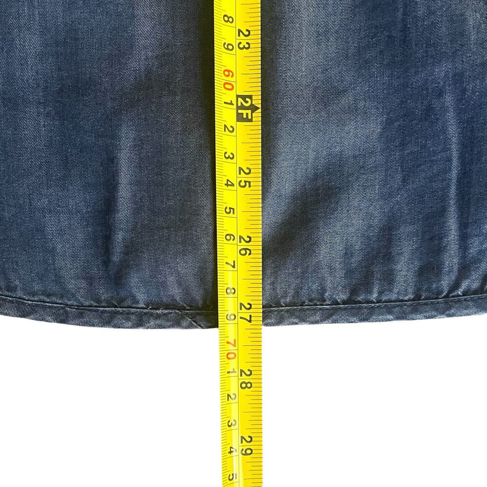 Women's Chico's Adjustable Waist Shacket Utility Jacket Blue Chambray Size 1 - Picture 5 of 6